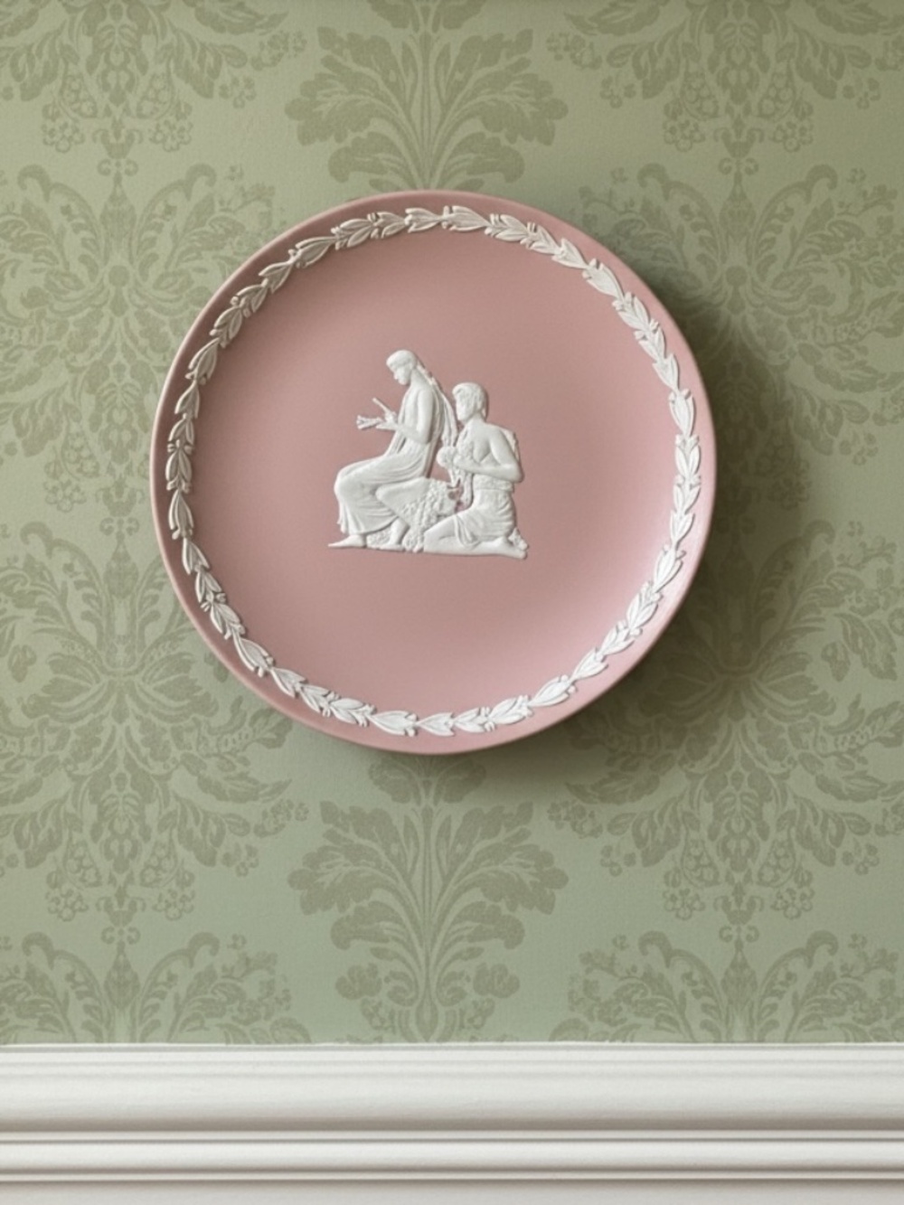 Pink Wedgwood Jasperware Autumn Plate / Seasons of Life Huntington Library